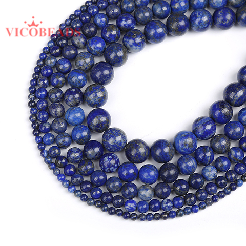 Bracelet en pierre naturelle Lapis Lazuli, perles rondes amples 15 