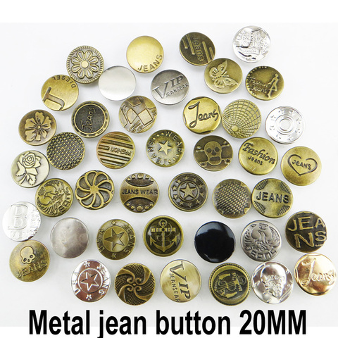 30 pièces 20MM mixte métal jean bouton couture vêtements accessoires pantalon ajustement décoration JMB-023 ► Photo 1/3
