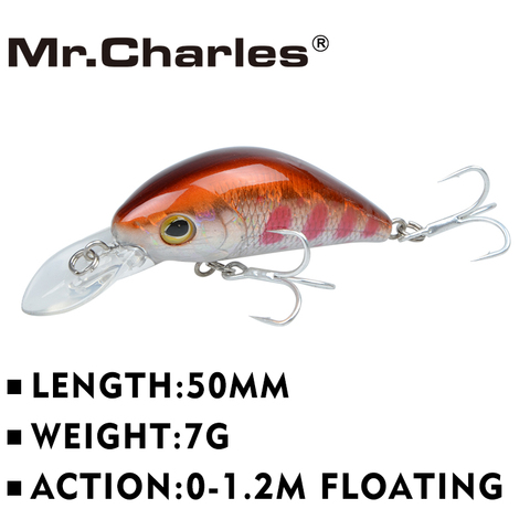 Mr.Charles-leurre de pêche rigide flottant, appât artificiel de pêche, poisson nageur, pédalier, Popper, 50mm, 7g, 0 à 1.2m ► Photo 1/6