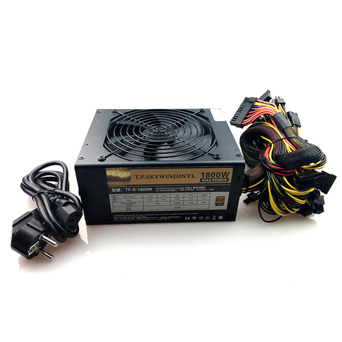 Alimentation de bureau psu Gold power 1800W BTC pour R9 1800 RX 380 RX480, 6 cartes GPU, plate-forme d'exploitation ATX ethereum, 470 pièces ► Photo 1/6