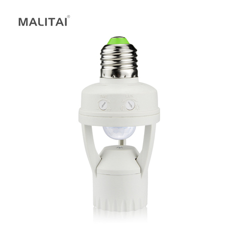 Smart 110 V-240 V 60W PIR Induction capteur de mouvement infrarouge E27 LED support de Base de lampe avec interrupteur de contrôle de la lumière ampoule prise adaptateur ► Photo 1/6