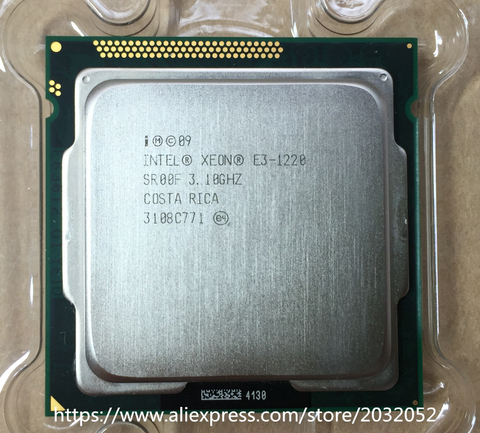 Lntel Xeon E3 1220 E3 1220 3.1GHz 8MB 4 cœurs Socket 1155 5 GT noyau serveur CPU E3-1220 de travail 100% ► Photo 1/1
