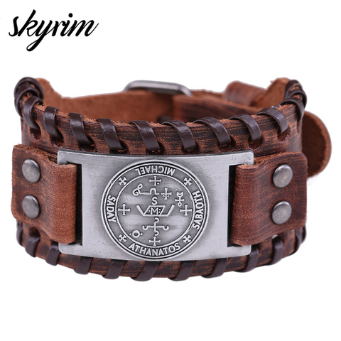 Skyrim – Bracelets en cuir pour hommes religieux, Uriel, Gabriel, Talisman, ange, archange, Michael, Raphael, accessoires bijoux ► Photo 1/6