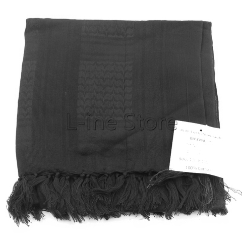 Armée militaire tactique Keffiyeh Shemagh arabe écharpe châle cou couverture tête enveloppe 100% coton noir ► Photo 1/6