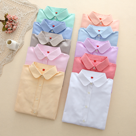 Marque femmes Blouse 2022 nouveau décontracté à manches longues coton Oxford blanc chemise femme bureau grande taille chemises Blusas Blouses féminines ► Photo 1/6