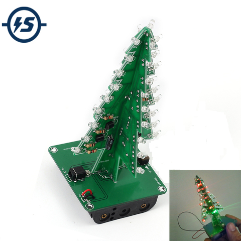 Kit de bricolage électronique 7 couleurs 3D arbre de noël LED Kit Flash tridimensionnel coloré RGB LED Circuit amusant Suite cadeau de noël ► Photo 1/6