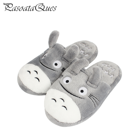 Totoro – pantoufles de maison pour femmes et hommes, chaussures d'hiver confortables et chaudes, chat mignon, dessin animé, pour chambre à coucher ► Photo 1/6