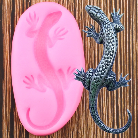 3D lézard Gecko Silicone moule Fondant polymère argile résine moules gâteau décoration outils chocolat bonbons Gumpaste moules ► Photo 1/6