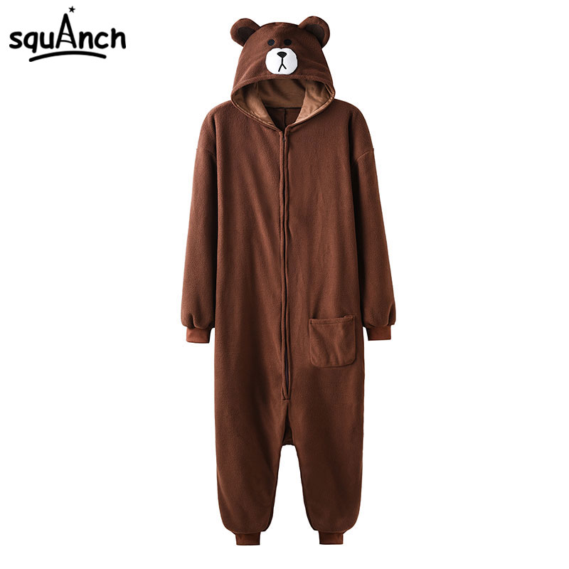 Onesie-Animal-pyjama polaire polaire grande taille XXL, ours