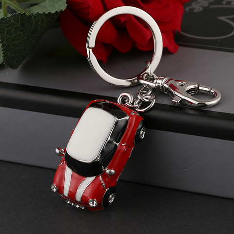 Porte-clés de voiture en alliage à la mode pour femmes, pendentif en cristal, petit modèle d'accessoires de luxe, ysk073 ► Photo 1/5
