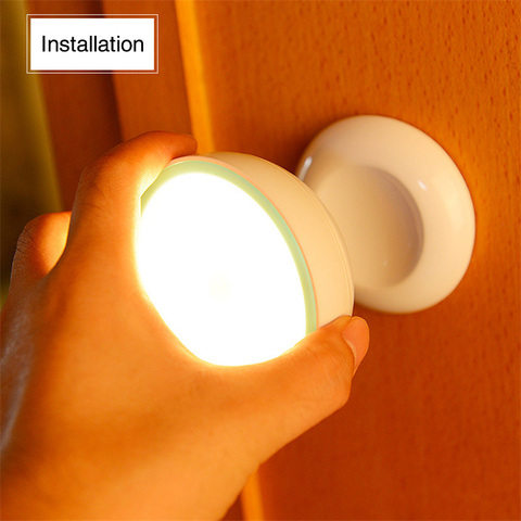 Nouvelle Arrivée USB Rechargeable Motion Sensor Activé Mur Lumière Nuit Lumière Lampe À Induction Pour Placard Couloir Armoire ► Photo 1/6