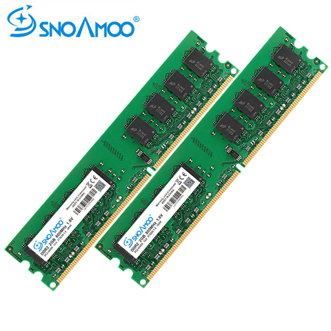 SNOAMOO – ram DDR2 pour PC de bureau, 4 go (2x2 go), 800MHz PC2-6400S, 240 broches, 1.8V, DIMM, Compatible avec intel et AMD, garantie de mémoire vive ► Photo 1/6