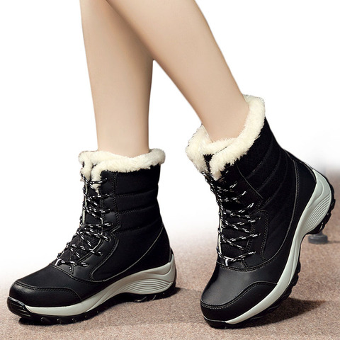 Bottes à plateforme pour femme, chaussures de neige, blanc, grandes tailles, collection hiver 2022 ► Photo 1/6