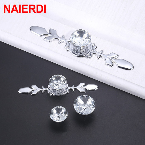 NAIERDI – poignées de luxe en cristal diamant, boîte à chaussures, poignées d'armoire, boutons de porte de placard, poignées de garde-robe, poignées de meubles ► Photo 1/6