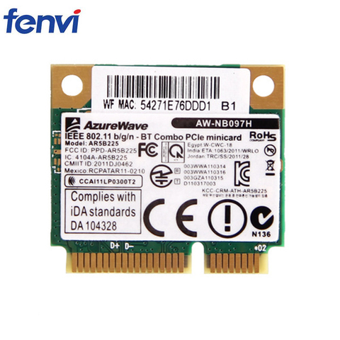 Adaptateur de carte réseau sans fil avec Interface Half Mini PCI-E Atheros AR5B225, prend en charge Bluetooth 4.0 et pour ordinateur portable ► Photo 1/6