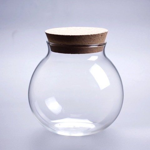 Bouteille en verre avec couvercle en bois pour décoration de la maison, Micro paysage, bouteille à verre à faire soi-même, 10*10*15 cm ► Photo 1/1