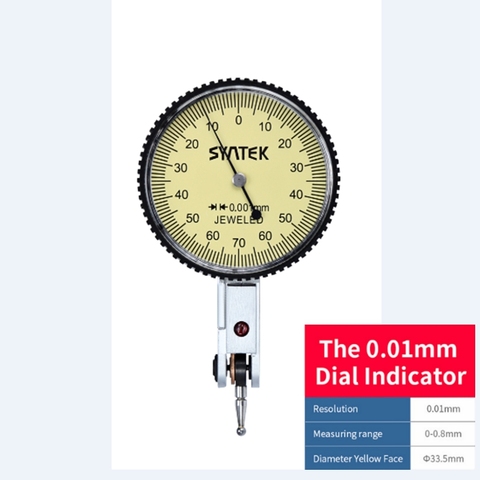 Indicateur de levier à affichage analogique 0-0.8mm, Test antichoc, jauge à cadran 0.01mm, compteur micromètre à cadran, outils 33.5 ► Photo 1/6