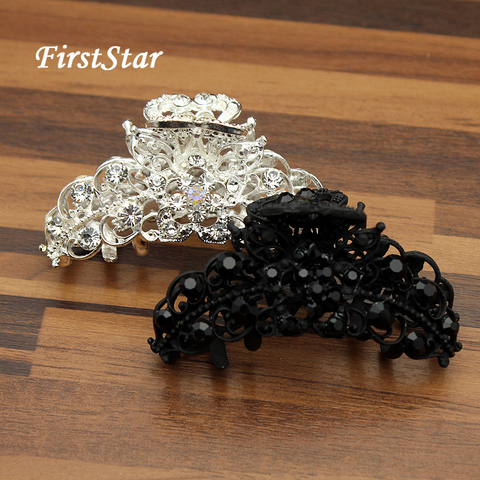 FirstStar-pince à cheveux en cristal, grande pince à cheveux, strass, Vintage, pour femmes, accessoires, bijoux ► Photo 1/6