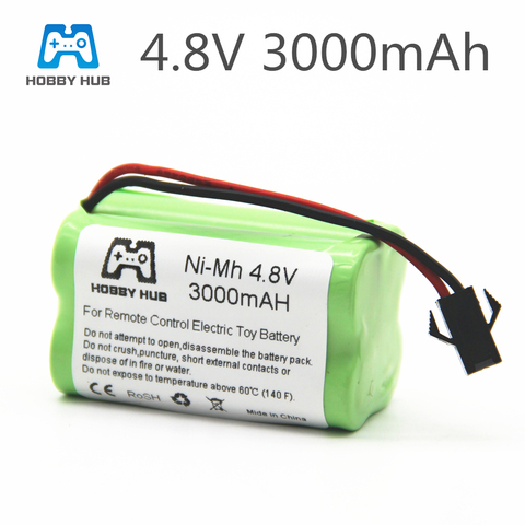 Batterie rechargeable NI-MH 4.8 V 3000 mah, pour voitures RC, navires et chars, robot 3000 mah, pour jouets RC, groupe de batteries 4.8 v, 1/2/4 pièces ► Photo 1/5