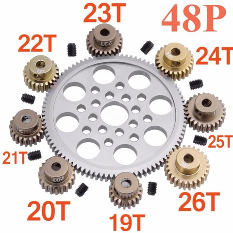 Engrenage de moteur en métal 48P, pignon 92T 85T 80T, 19T 20T 21T 22T 23T 24T 25T 26T, pour Sakura R31 G31 SCX10 AX10 Traxxas HPI ► Photo 1/6