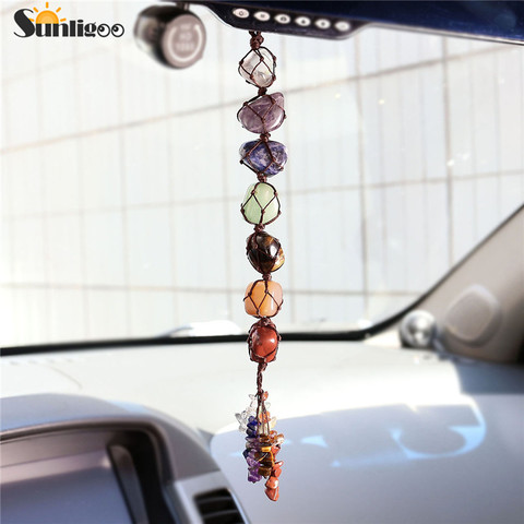 Sunligoo – pampilles en pierres précieuses des 7 chakras, suspension de la méditation spirituelle, ornement Feng Shui pour fenêtre, décoration de voiture et de maison ► Photo 1/5