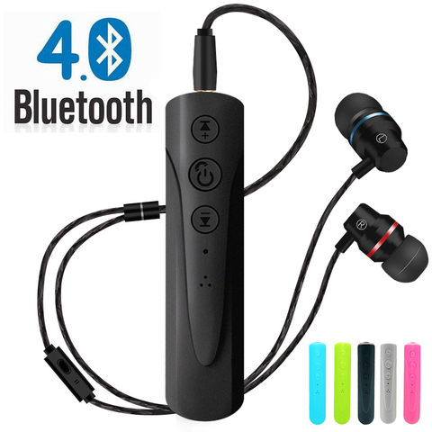 Kit récepteur d'écouteurs Bluetooth 3.5mm mains libres Audio musique AUX casque Bluetooth sans fil avec Microphone pour voiture ► Photo 1/6