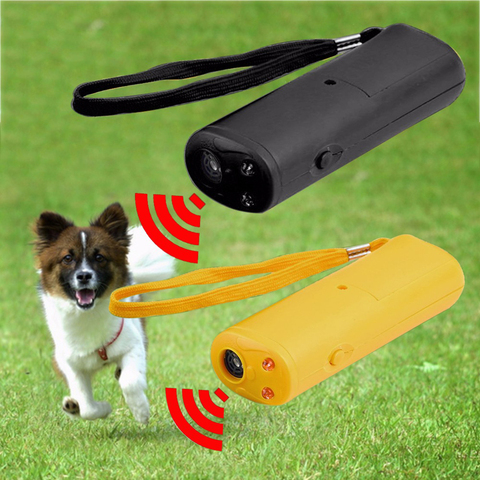 Dispositif répulsif Anti-aboiement, accessoire d'entraînement pour chiens, ultrasonique LED, 3 en 1, sans batterie ► Photo 1/6