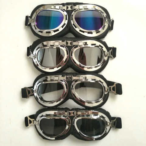 Lunettes de moto rétro Anti-UV Scooter classique Vintage, lunettes de pilote, casque jet, lunettes de Protection coupe-vent ► Photo 1/6
