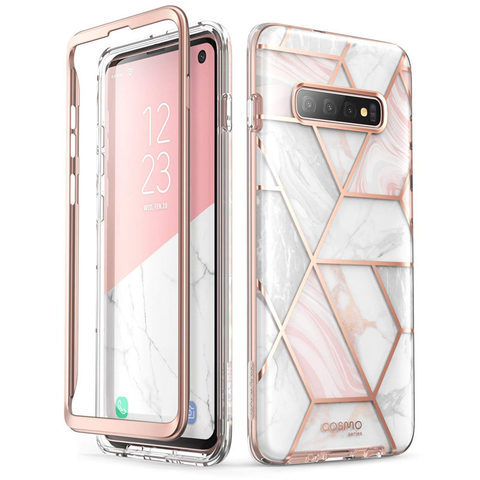 Pour Samsung Galaxy S10 étui 6.1 pouces i-blason Cosmo boîtier pare-chocs en marbre à paillettes sans protecteur d'écran intégré ► Photo 1/6