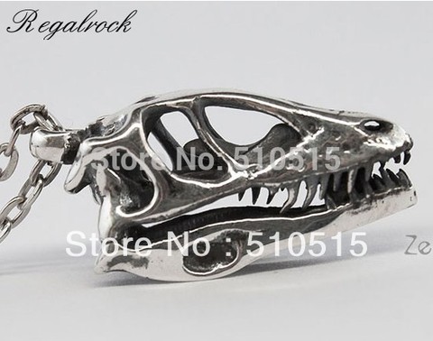 Regalrock – collier de dinosaure tyrannosaure, pendentif tête de mort en 3D, à la mode, breloque Punk ► Photo 1/4