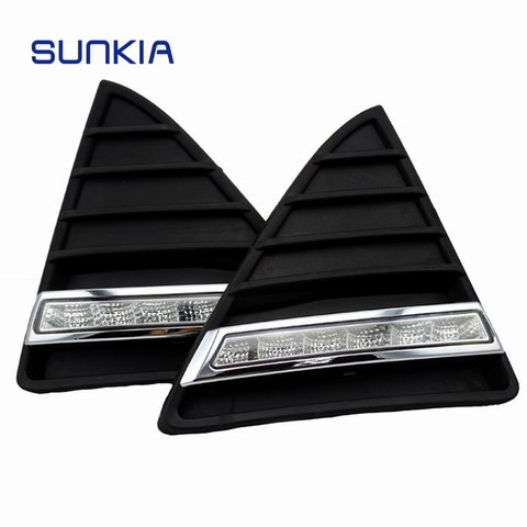 SUNKIA – feu de jour LED étanche DRL 2 pièces/ensemble pour Ford Focus, avec clignotant ► Photo 1/6