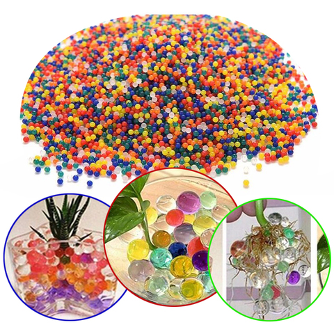 10000 pcs/sac Décor À La Maison En Forme de Perle Perles D'eau De Sol En Cristal Bio Gel Balle Pour Fleur/Mariage Boue Cultiver Magique boules de gelée ► Photo 1/6