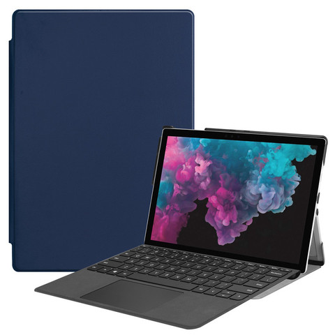 Étui en cuir pour tablette Microsoft Surface Pro 7 6 5 4 Pro6 Pro5 Pro4 12.3 pouces, support Ultra fin avec fente pour stylo ► Photo 1/6