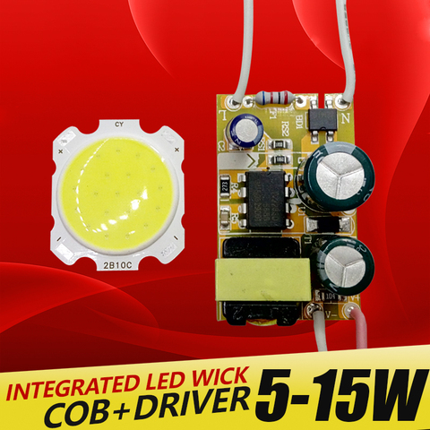 COB LED 5W 7W 10W 12W 15W + alimentation électrique pour pilote, éclairage à courant constant intégré, transformateur 300ma, sortie 85-265V ► Photo 1/1