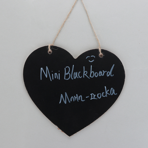 Tableau noir en bois suspendu Vintage en forme de coeur d'amour avec étiquette de Message de corde ► Photo 1/6
