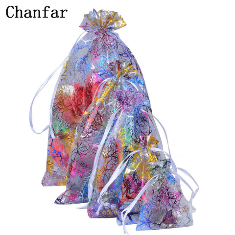 Chanfar-sacs cadeaux en Organza pour noël, sacs d'emballage et pochettes tiroirs 7x9cm, 9x12cm, 10x15cm, 13x18cm ► Photo 1/6