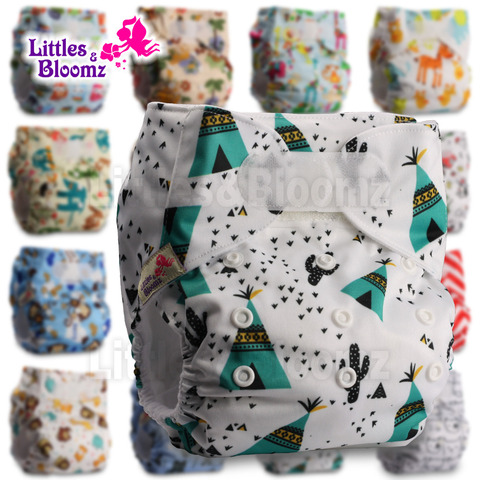 [Little & Bloomz] bébé lavable réutilisable véritable tissu STANDARD crochet-boucle poche couche-culotte enveloppe, costumes naissance au pot ► Photo 1/6