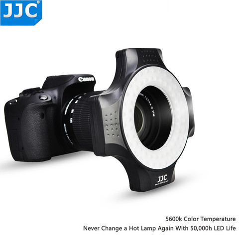 JJC LED Macro anneau Flash lumière pour Sony pour Canon pour Nikon pour Olympus pour Pentax reflex/appareil photo reflex numérique 49 52 55 58 62 67 MM objectif ► Photo 1/6