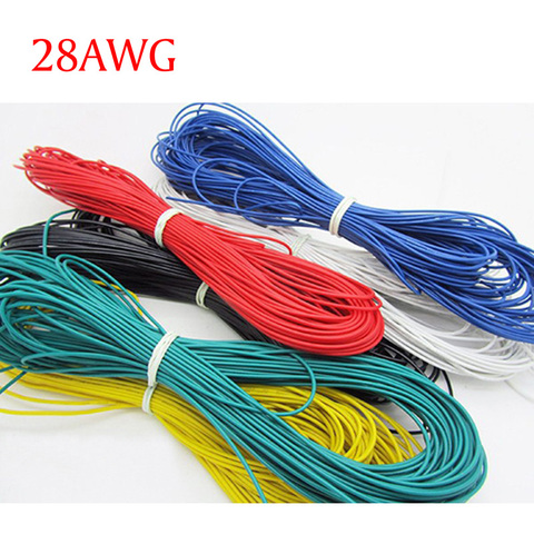 Câble de Silicone AWG28, 28 AWG, fils conducteurs SR 19/0.08 28 #, câble en cuivre étamé à haute température ► Photo 1/6