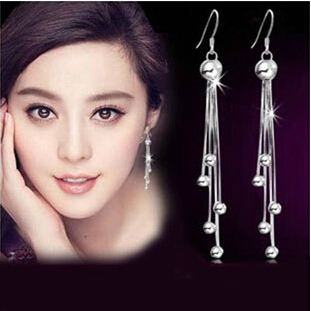 Boucles d'oreilles longues en argent sterling 925, vente en gros de bijoux, livraison directe, nouvelle collection ► Photo 1/6