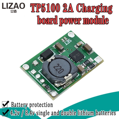TP5100 double simple batterie au lithium gestion de charge compatible 2A rechargeable plaque au lithium 18650 4.2 V 8.4 V pour arduino ► Photo 1/6