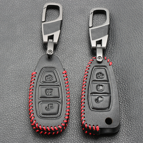 Porte-clés de voiture en cuir pour Ford Fiesta Focus 3 4 MK3 MK4 Mondeo Ecosport Kuga Focus ST ► Photo 1/6