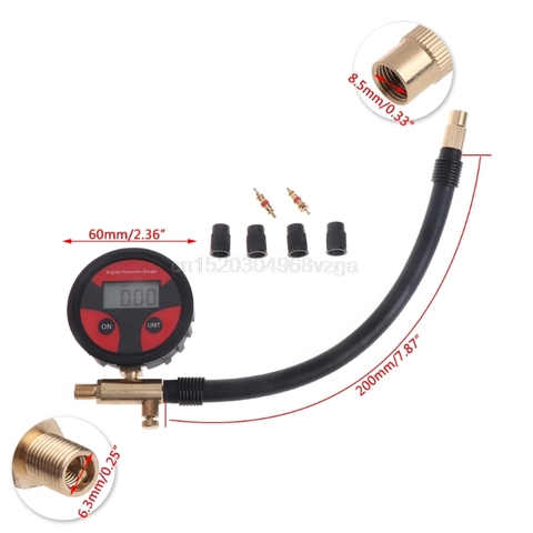 0-200PSI numérique pneu pneu jauge de pression d'air LCD manomètre voiture camion moto D25 livraison directe ► Photo 1/6