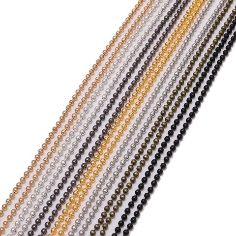 Chaînes de perles en métal noir, pour fabrication de colliers, 10 m/lot, 1.2, 1.5, 2mm, diamètre Bracelet à bricoler soi-même ► Photo 1/6