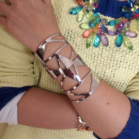 MANILAI-bijoux à motif géométrique, facettes brillantes, Bracelets de poignets et manchettes Bracelets pour femme, BL149 ► Photo 1/6
