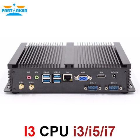Partaker – Mini PC I3 7100U/i3-5005u/i5-4200u/i7-4500u/i3-7100u, 2x rs-232, ordinateur industriel robuste, Fanless, Windows 10 ► Photo 1/6