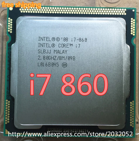 Processeur Quad Core 860 GHz, 8 mo, socket 860, 95W, processeur SLBJJ ► Photo 1/1