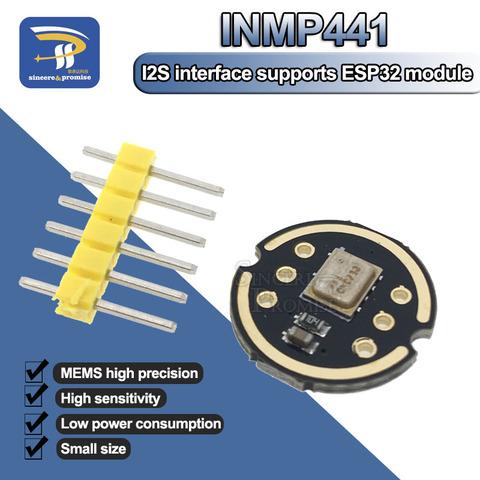 Module de microphone omnidirectionnel I2S Interface INMP441 MEMS, appareil doté de haute précision et faible puissance pour un ultra petit volume pour ESP32 ► Photo 1/6