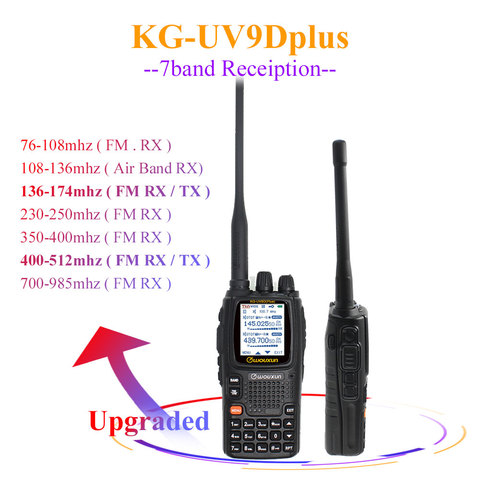 Wouxun KG-UV9D Plus vhf uhf multi-fonctionnel radio à jambon DTMF 2 voies Raido 7 bandes talkie-walkie pour la sécurité ► Photo 1/6