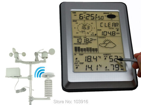 Station météo sans fil Pro avec interface PC, panneau tactile avec capteur solaire ► Photo 1/6